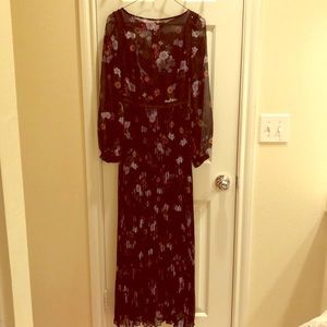 Bebe-Brand New Long Sleeved Black Floral Dress 0